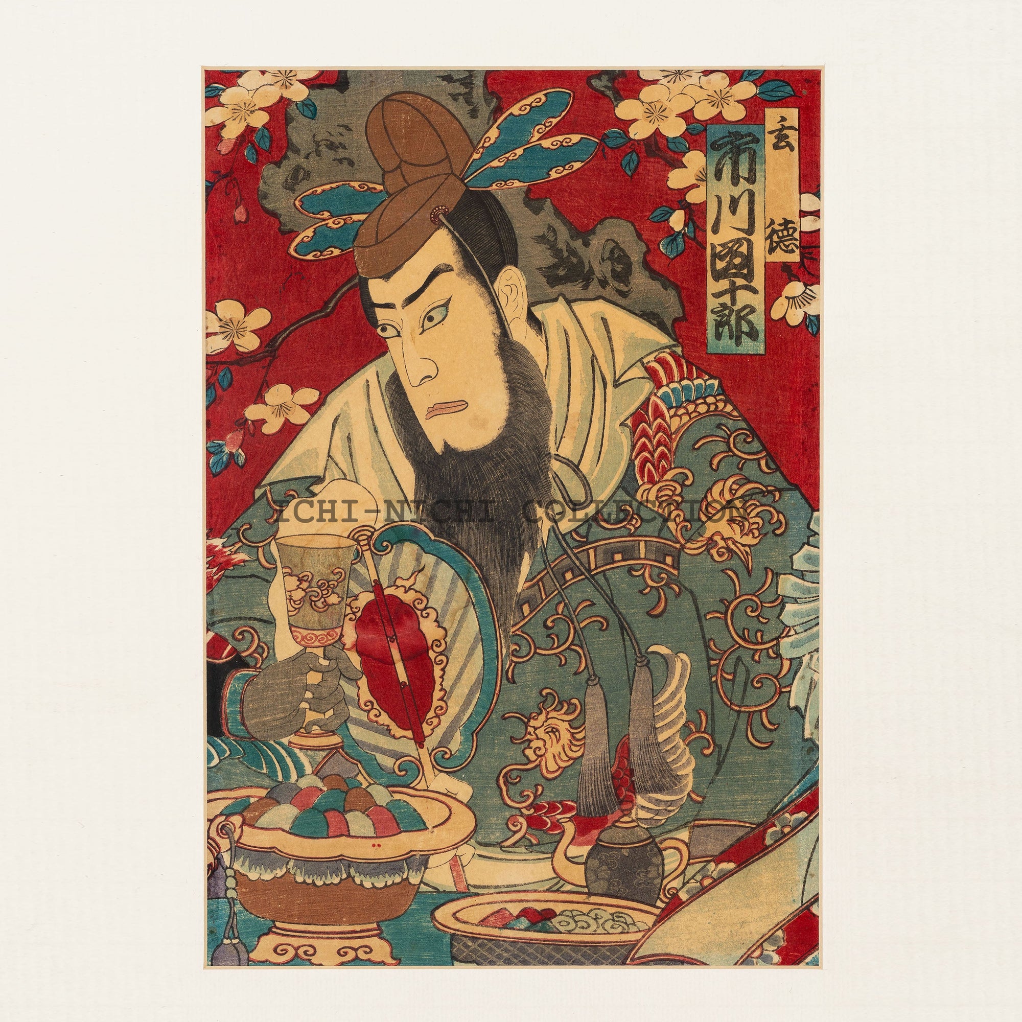 Original Toyohara Kunichika, 1835–1900 woodblock  Meji period